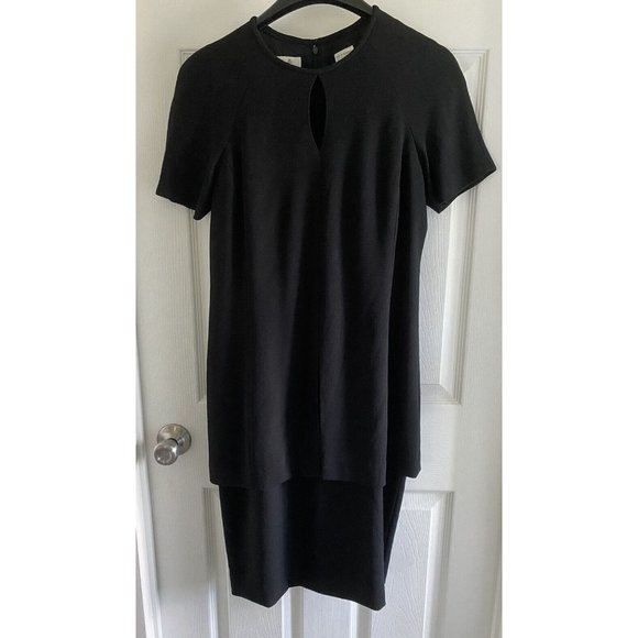 Liz Claiborne Dresses & Skirts - Liz Claiborne Size 6 Layered Black Dress Knee Length Professional Wedding Funera